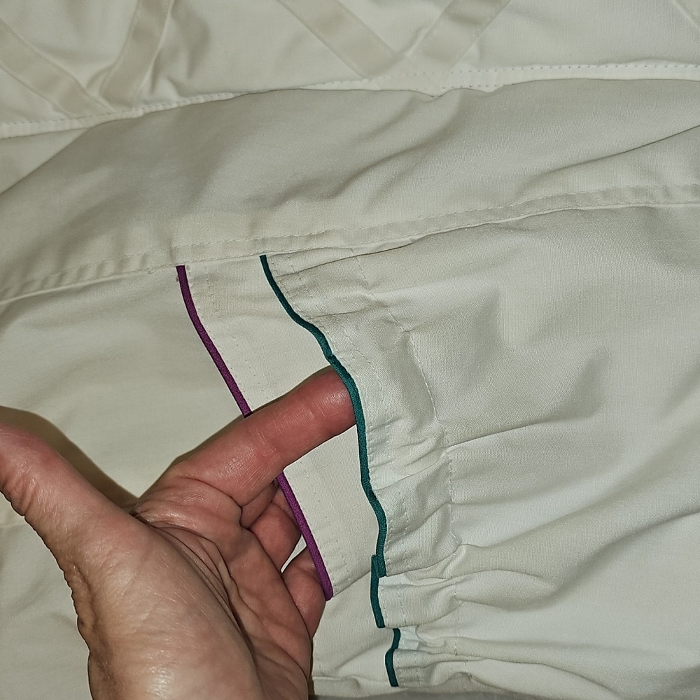 Vintage Izzi Ski Puffer Jacket Coat Womens M White Purple Teal 80s 90s Rare - Picture 10 of 13